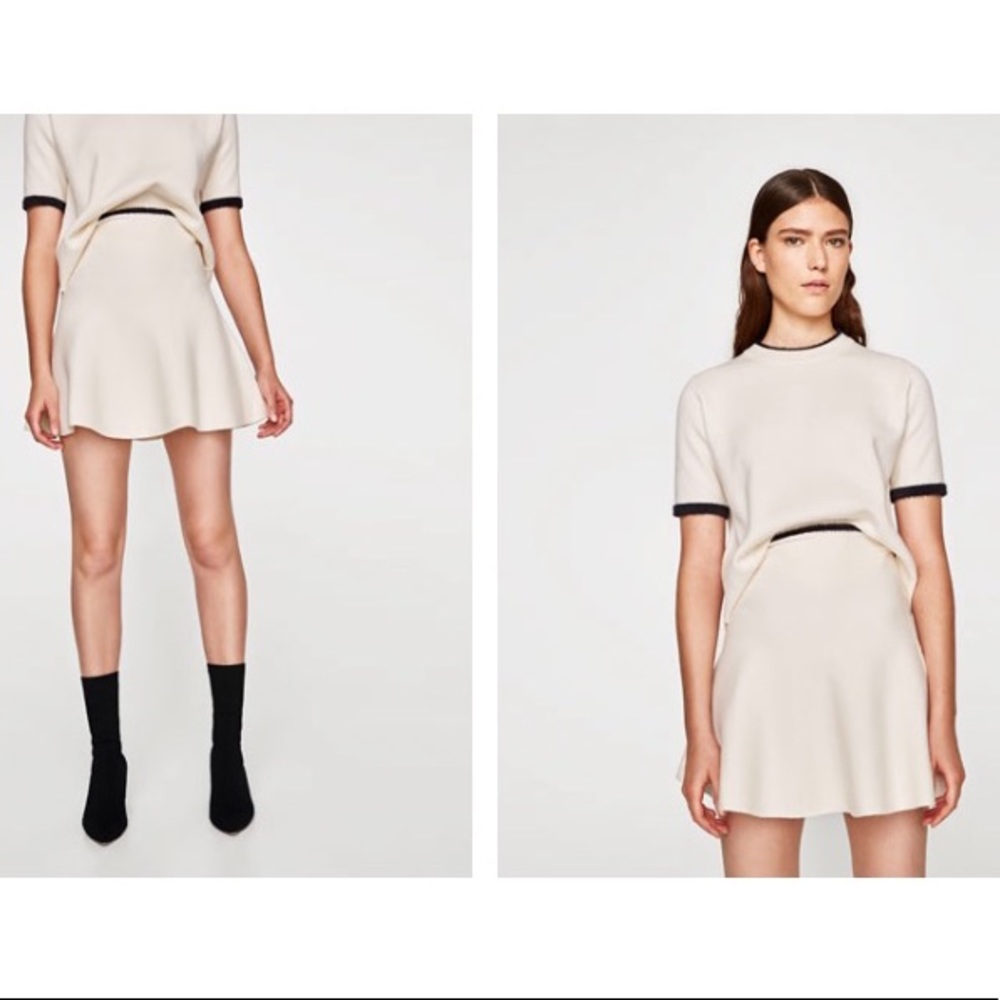 Zara High Waist Knit Skirt - M 🖤🤍